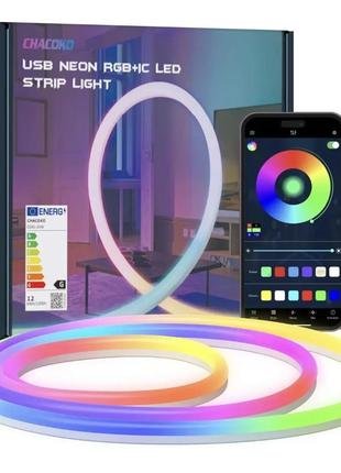 Led лента chacoko usb rgb с ic neon 2m led strip новый, поврежденная коробка пульт дистанционного управления