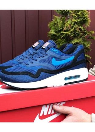 Кросівки чоловічі nike air max zero сині з чорним з білою підошвою весна/літо/осінь