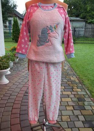 ( 7 - 8 лет ) my little pony детская флисовая пижама костюм теплый для девочки май литл пони б / у4 фото