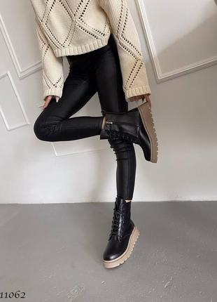 Кожаные женские ботинки, зимние сапоги, натуральная кожа, зима, 35-36-37-38-398 фото