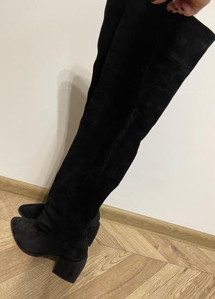 Чоботи ботфорти натуральна замша