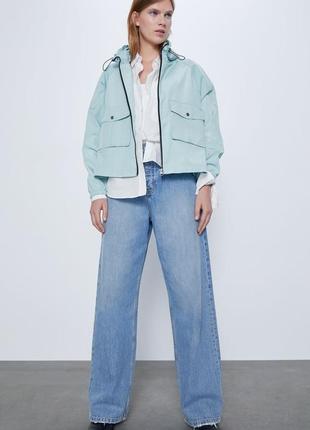 Стильная ветровка мятного цвета zara(original).3 фото