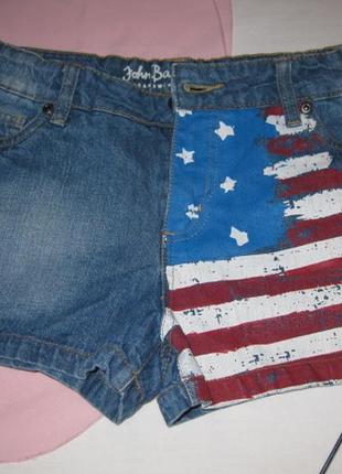 Короткі сексі шорти джинсові тягнуться принт американський прапор маленький розмір xs xxs км19162 фото