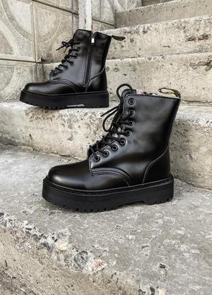 Женские ботинки dr.martens jadon triple black (мех)36-374 фото