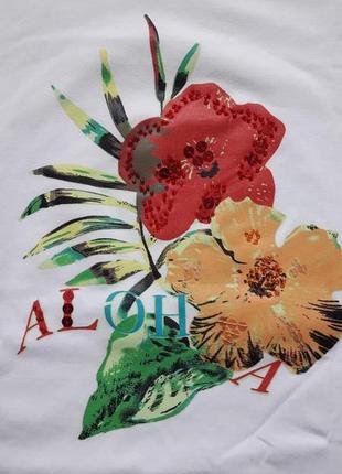 Ошатна бавовняна футболка в квітковий принт joy4 фото