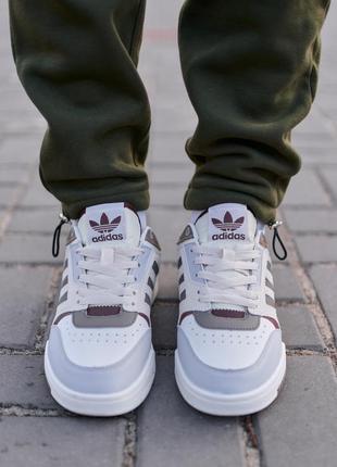 Стильные мужские кроссовки adidas drop step low beige grey brown серо-бежевые с коричневым2 фото