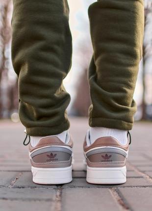 Стильные мужские кроссовки adidas drop step low beige grey brown серо-бежевые с коричневым7 фото