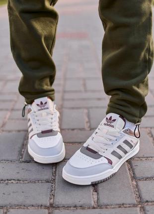 Стильные мужские кроссовки adidas drop step low beige grey brown серо-бежевые с коричневым9 фото