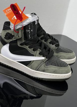 Подросток кроссовки nike air jordan 1 retro high travis scott “cactus jack” р36-404 фото