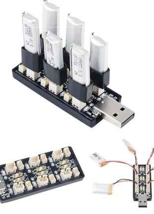 Зарядний пристрій на 6 каналів usb для акумуляторів 1s lihv lipo 3.7 v / 4.20 v micro 1.25 ph2.0 mcx