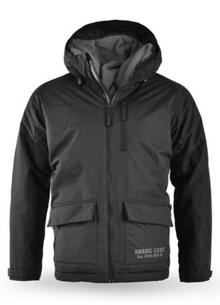 Куртка мужская зимняя на флисе thor steinar breitengrad черная (m)