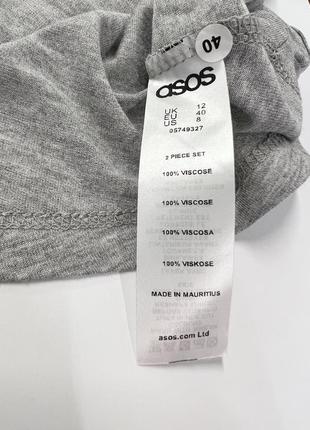 Сірий віскозний кроп-топ на подвійних бретелях asos3 фото