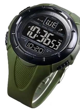 Часы наручные мужские skmei 1656gn army green, часы наручный электронный тактический цвет: зеленый2 фото