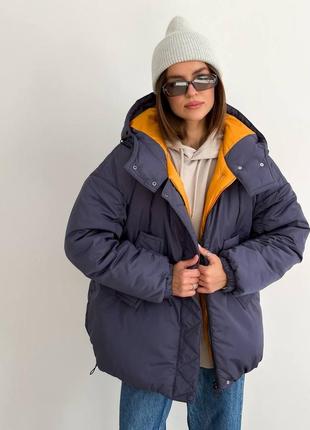 Бомбер с яркой подкладкой