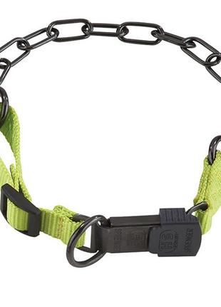 Нашийник із нейлоном для собак sprenger adjustable collar with assembly chain 3 мм 60-65 см зелений