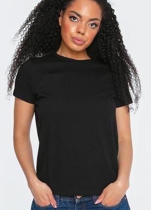 Базовая черная футболка с круглым вырезом, коттон, турция1 фото