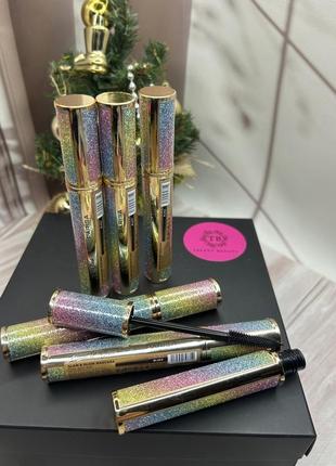 Туш для вій чорна об'ємна parisa cosmetics mascara glam & glow