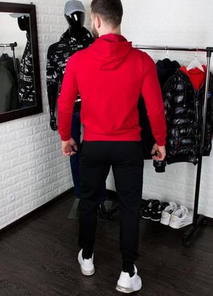 Чоловічий спортивний костюм nike червоний з чорним4 фото