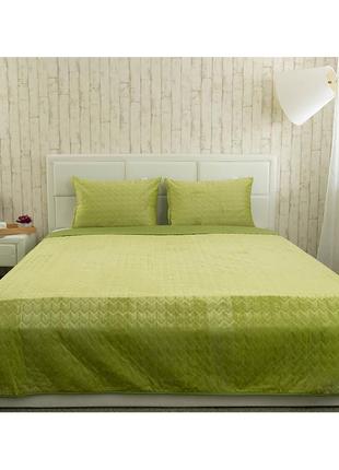 Двустороннее декоративное покрывало “velour” green banana 180х220 см1 фото