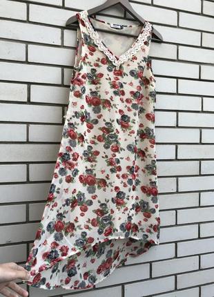 Платье,сарафан,туника удлиненная спинка,цветочный принт,кружево,этно,бохо стиль, only2 фото
