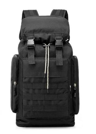 Рюкзак тактический черный 4в1 70 л водонепроницаемый туристический рюкзак.1 фото