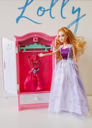 Лялька barbie qy 138 шафа з сукнями6 фото