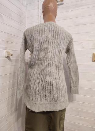 Теплый свитер из шерсти,мохера и акрила6 фото
