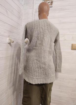Теплый свитер из шерсти,мохера и акрила7 фото