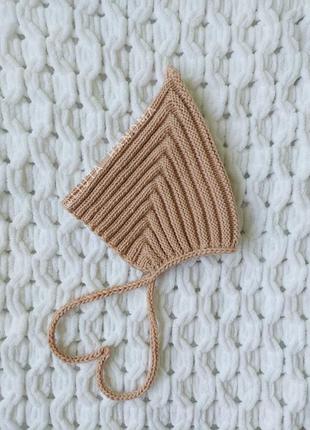 Чепчик шапка ельф гном для дітей та немовлят вязана шапка