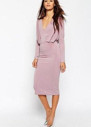 Вечернее платье миди missguided облегающее лиловое