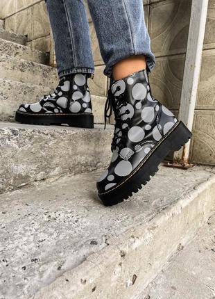 Женские ботинки dr.martens jadon polka black (термо)36-37-38-39-402 фото