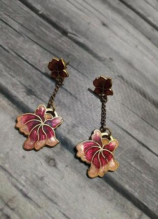 Серьги клуазоне винтаж