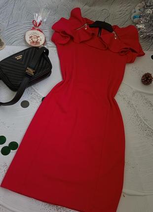 Коротка жіноча червона сукня 🌹