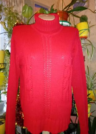 Вишнева кофта ,гольф , светр ,джемпр р.48-52.