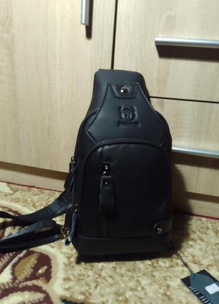 Сумка-рюкзак bullcaptain из натуральной кожи с usb портом для зарядки2 фото