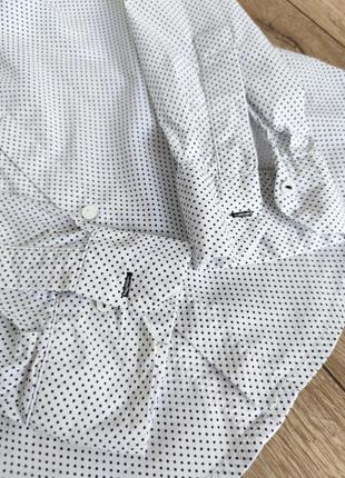 Жіноча біла сорочка в чорний дрібний горох/ крапочку, розмір 42/ s, zara9 фото