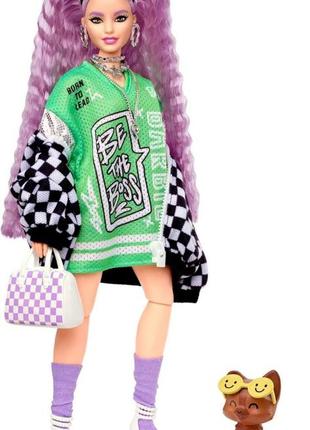 Лялька barbie extra fashion doll with crimped lavender hair оригінал5 фото