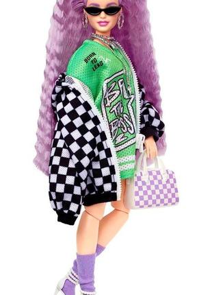 Лялька barbie extra fashion doll with crimped lavender hair оригінал4 фото