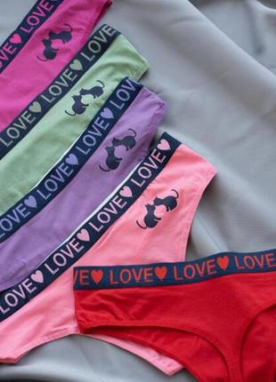 Набор стринги женские батальные - цветные love размер 2xl от 5шт3 фото