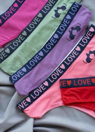 Набор стринги женские батальные - цветные love размер 2xl от 5шт4 фото