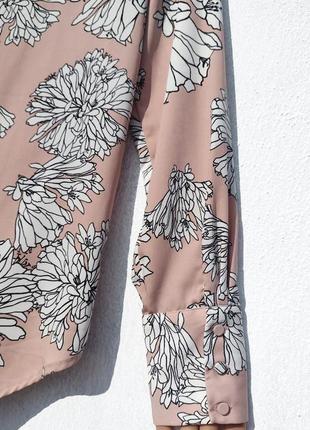Красивая плотная розовая блуза h&m цветочный принт4 фото