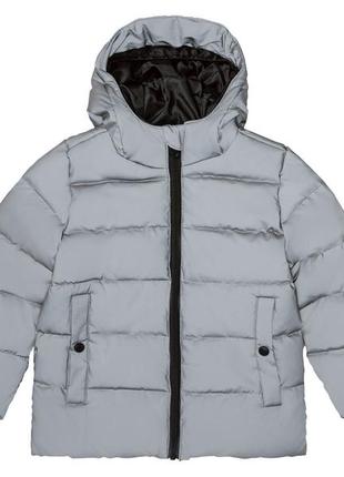Зимняя куртка светоотражающая для мальчика lupilu 378611 086-92 см (12-24 months) серый