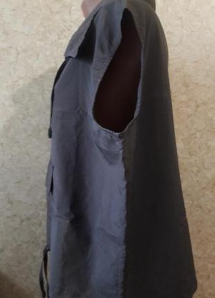 Жилет-анорак из плащевки необычного цвета серый-хаки3 фото