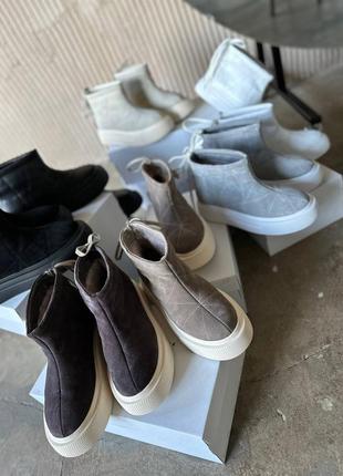 Угги, беж, натуральная замша