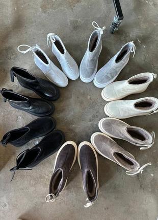 Угги, беж, натуральная замша