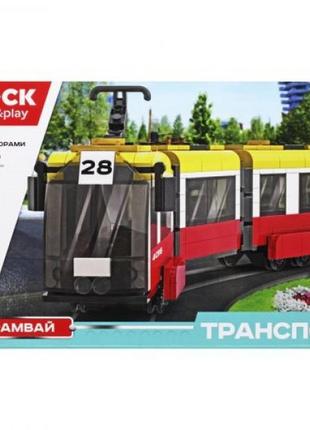 Конструктор iblock "транспорт трамвай", 472 детали