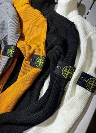 Вʼязаний гольф stone island теплий з високою горловиною