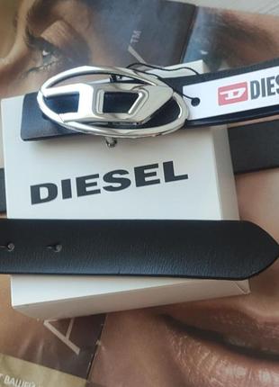 Жіночий ремінь diesel  вузький чорний на подарунок