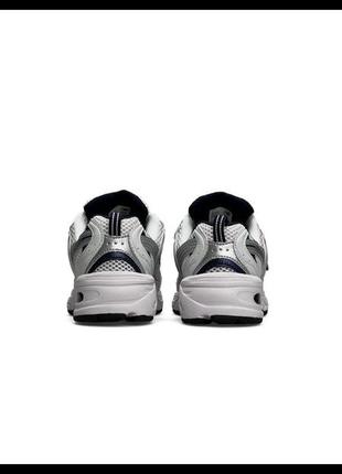 New balance 530 white silver navy premium5 фото