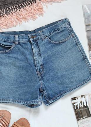 Винтажные джинсовые шорты с высокой посадкой размер 40 48 л оригинал3 фото